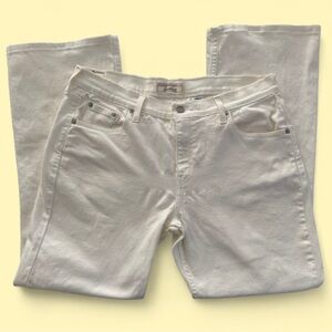 Women’s White Levi’s Strauss Mid Rise  Stretch Bootcut Jeans  Size 12